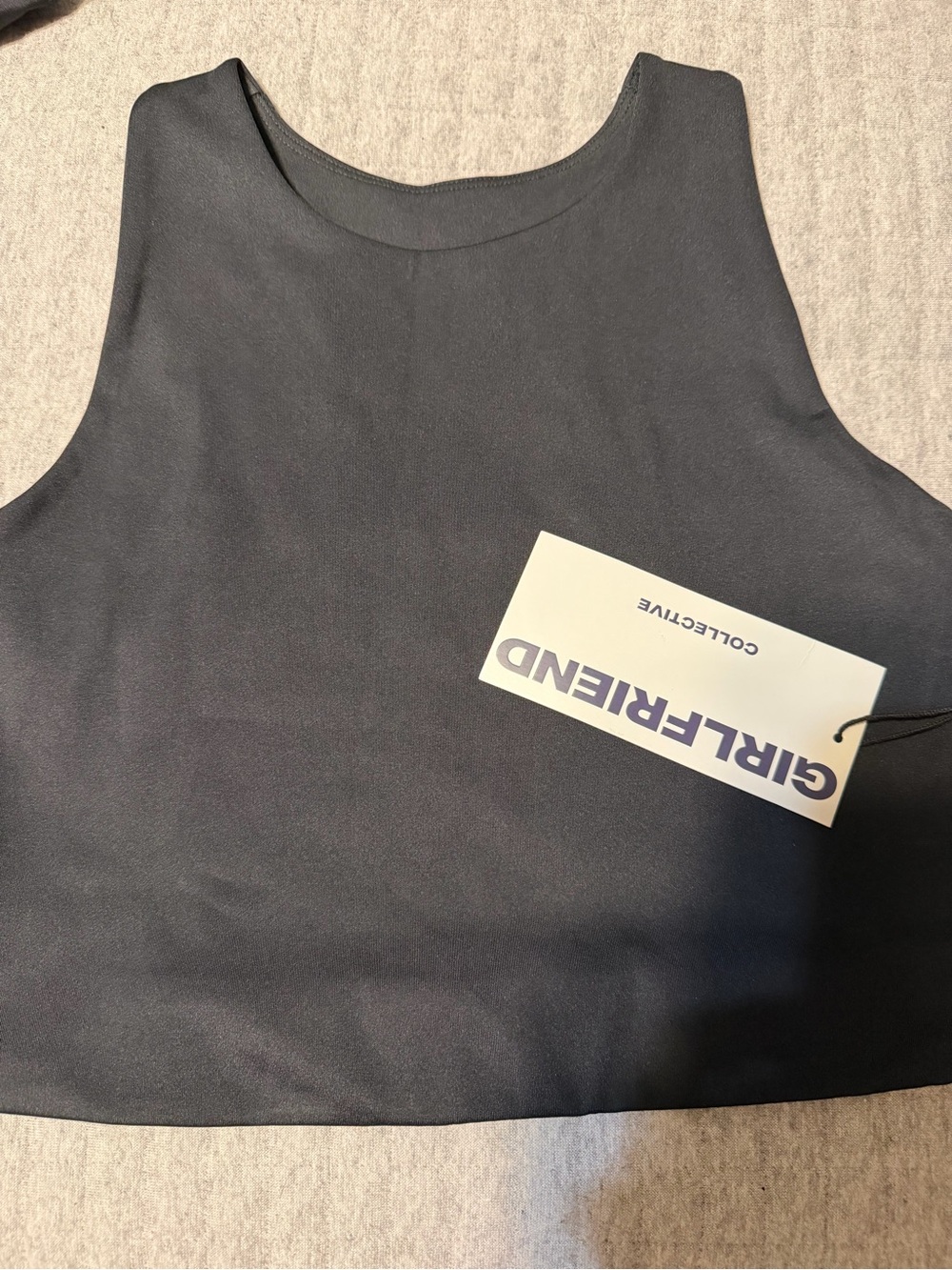 girlfriend collective Black Seamless Scoop-Back Sports Bra